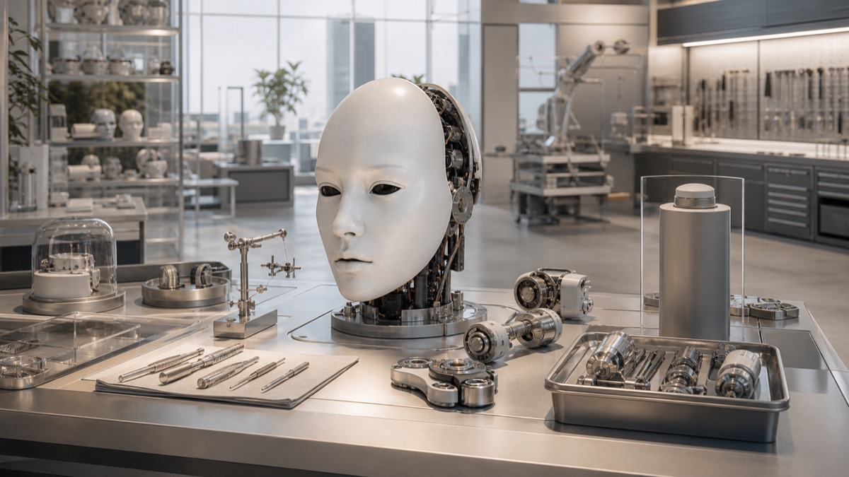 Repair Audits for Android Faces editorial art for WN Magazine