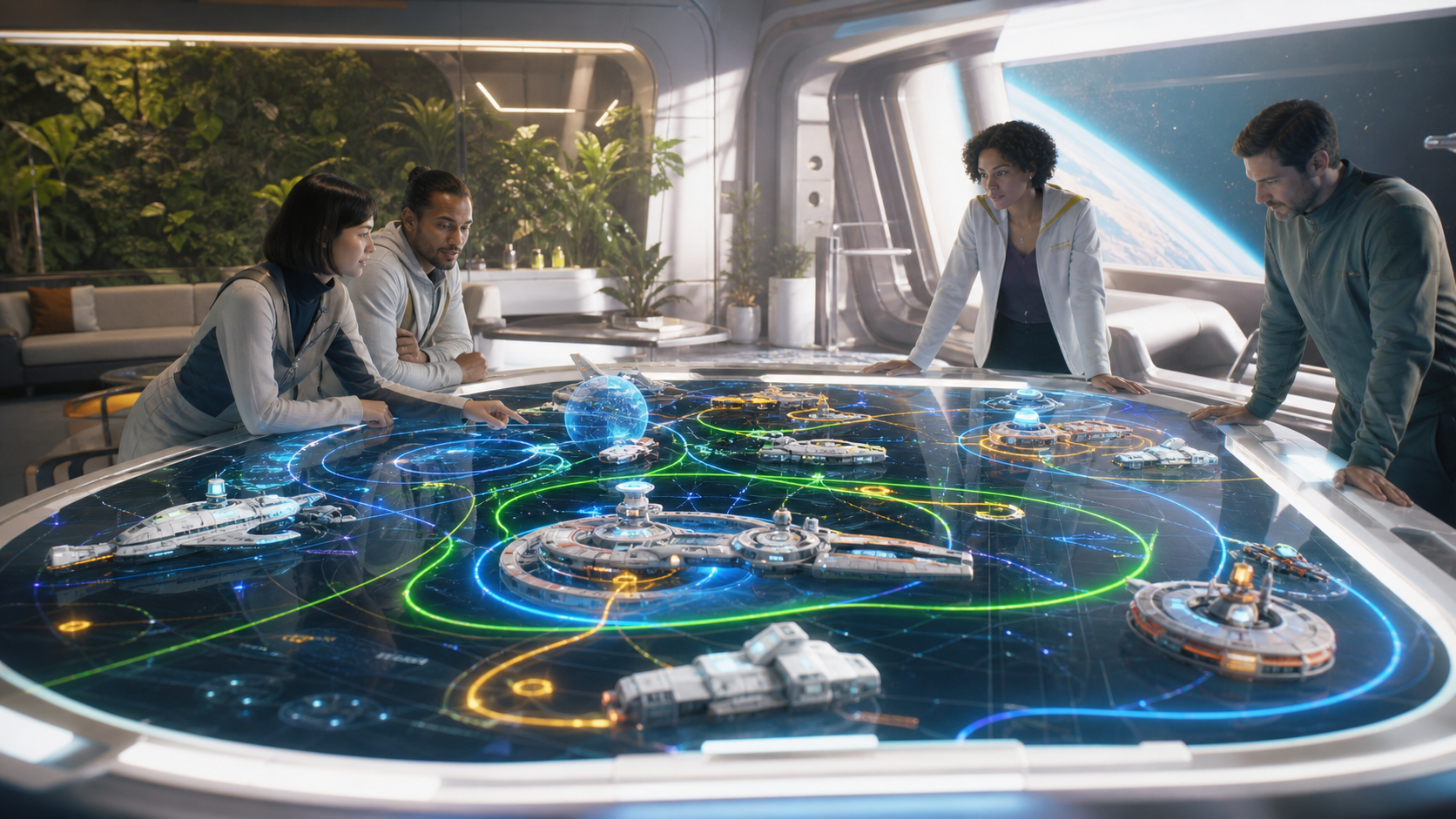 Rescue Channel Directories for Spaceship Maps editorial art for WN Magazine