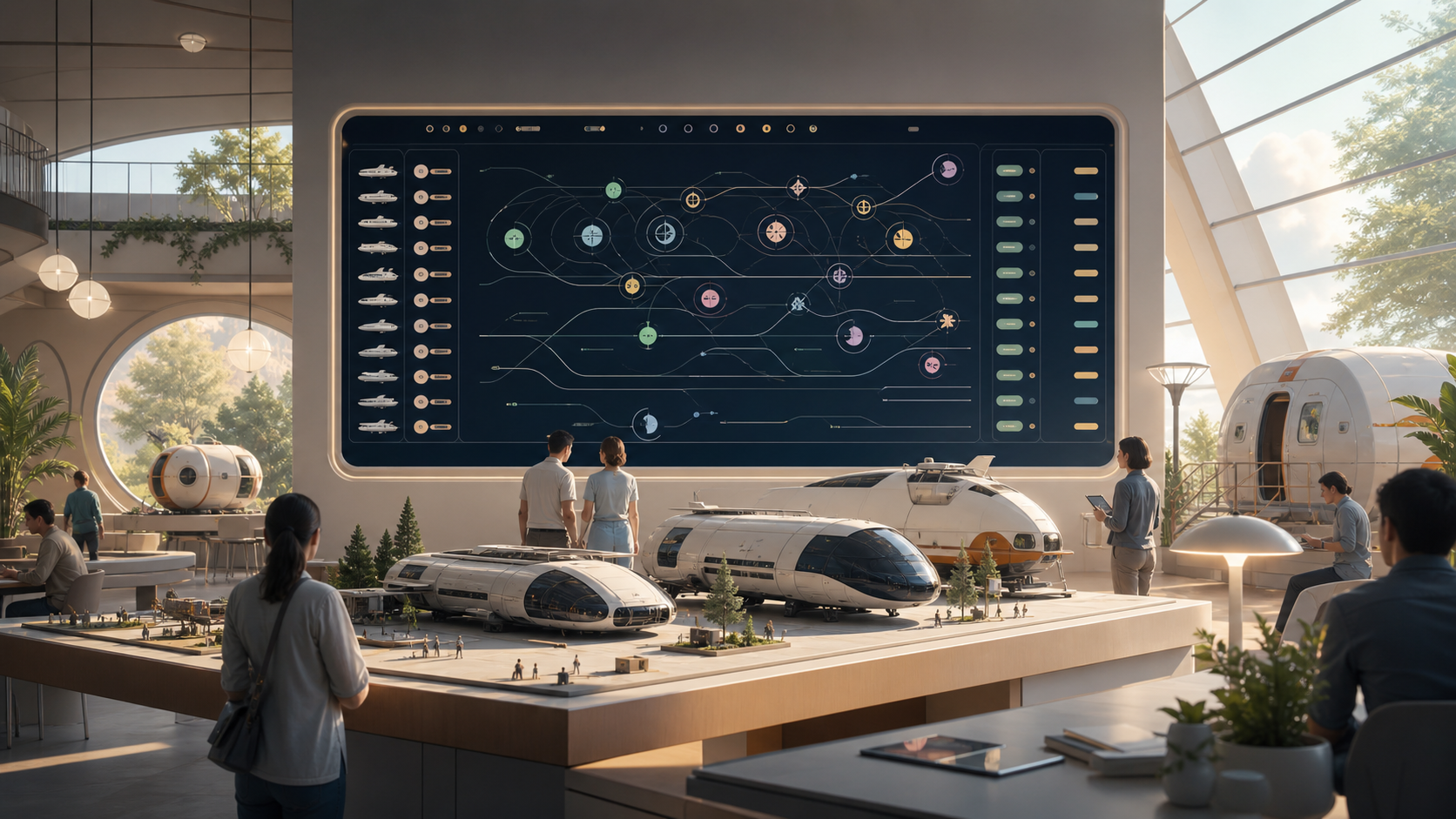Route Status Boards for W.N. Spaceships editorial image for WN Magazine