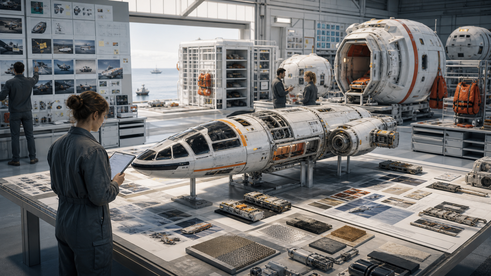 Source Bays for Spaceship Concepts editorial art for WN Magazine