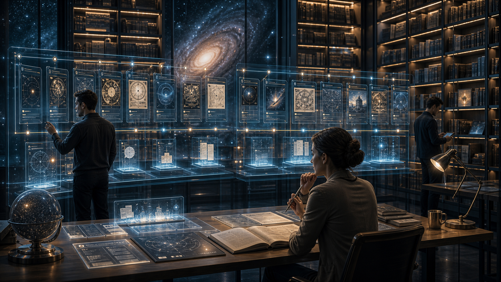 Source Retrieval Rooms for Totality Text editorial art showing a retrieval room that separates canonical text, editorial synthesis, and present capability notes