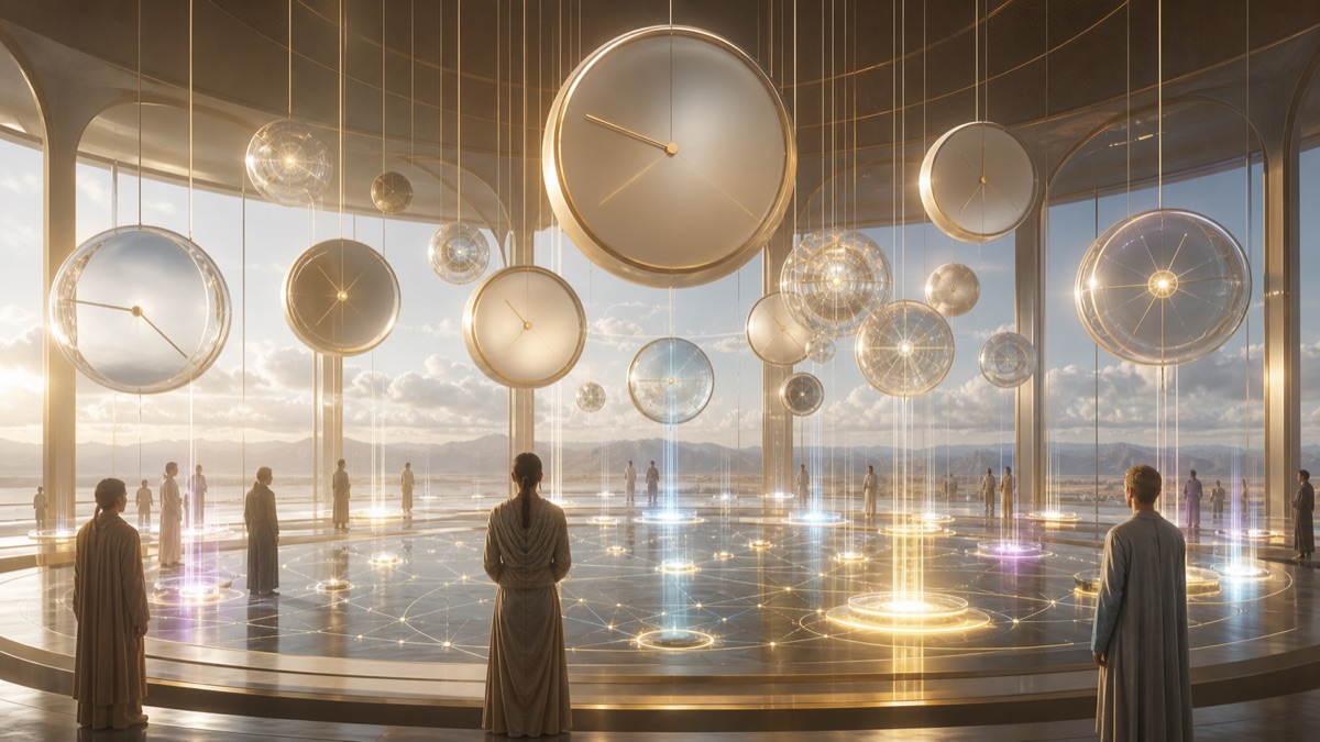 Sovereign Clocks for Omnipresent Systems editorial art for WN Magazine