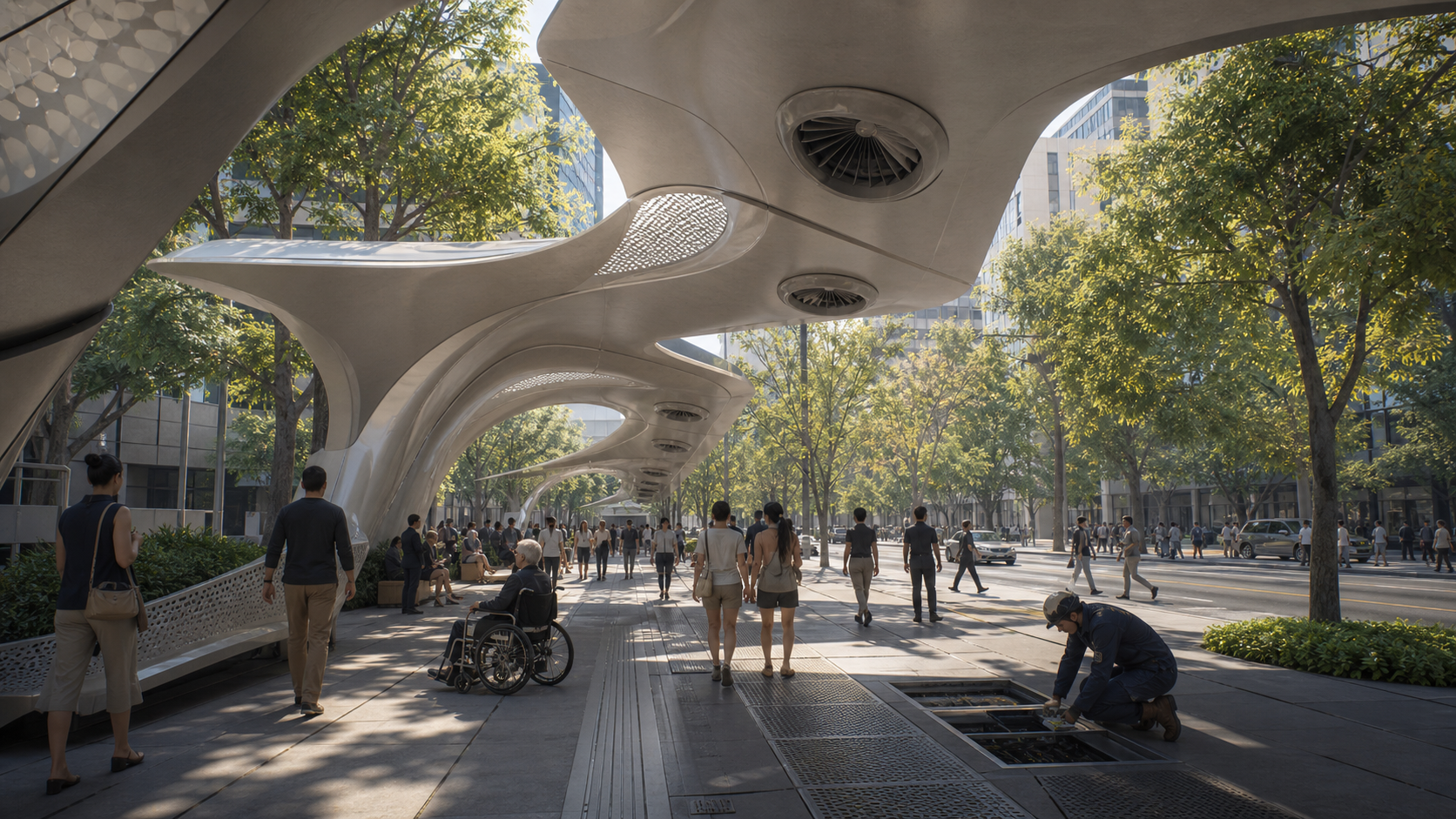 Superformula Roofs With Civic Shade editorial art for WN Magazine