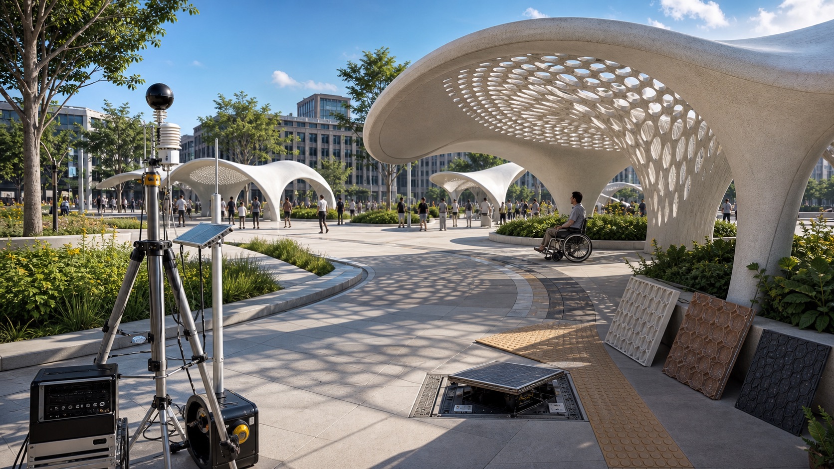 Superformula Shade Tests for Public Plazas editorial art for WN Magazine