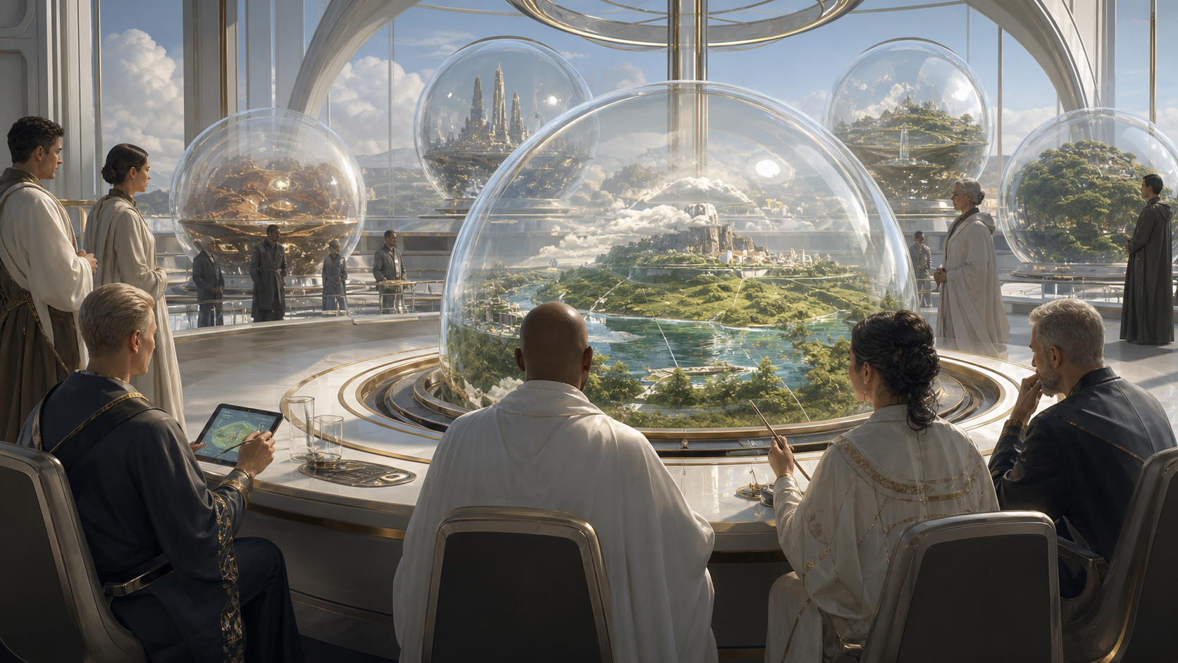 The Governance of Engineered Worlds editorial art for WN Magazine