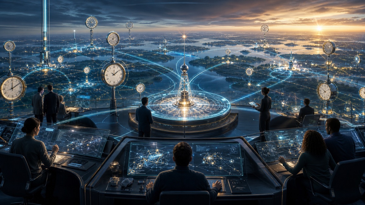 The Local Clock in Omnipresent Networking editorial art for WN Magazine