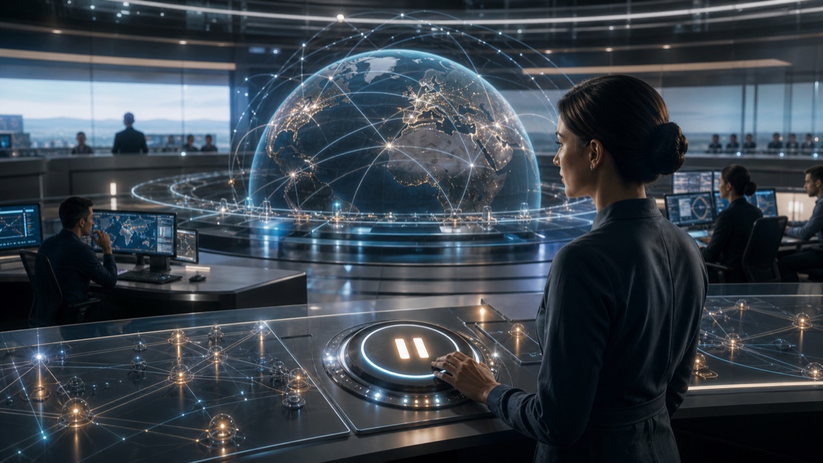 The Slow Button for Planetary Networks editorial art for WN Magazine