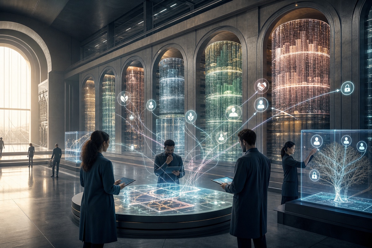 Training Datasets as Stewardship Objects editorial art for WN Magazine