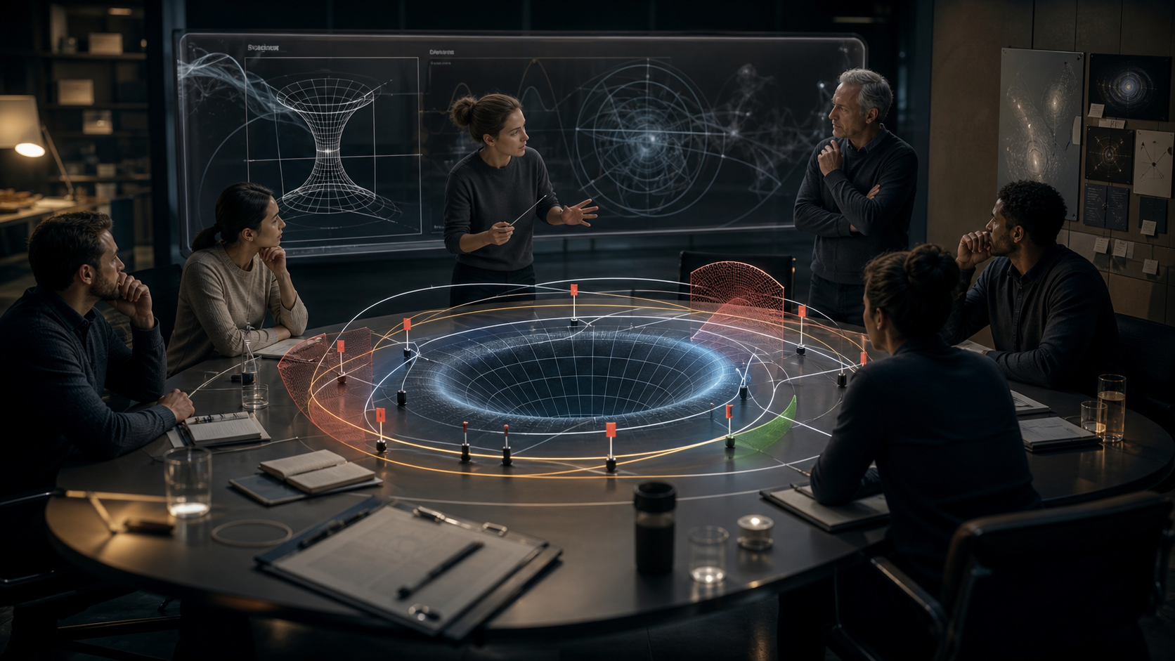 Wormhole Analogy Red-Team Rooms editorial art for WN Magazine