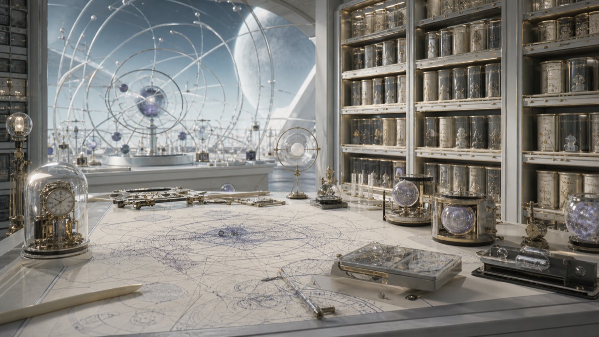 Wormhole Map Causality Shelves editorial art for WN Magazine
