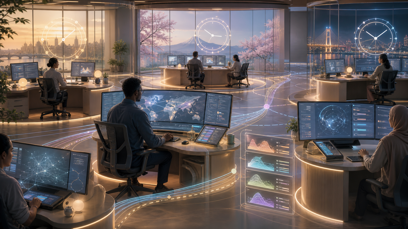 Zero-Latency Network Local-Time Rooms editorial art for WN Magazine