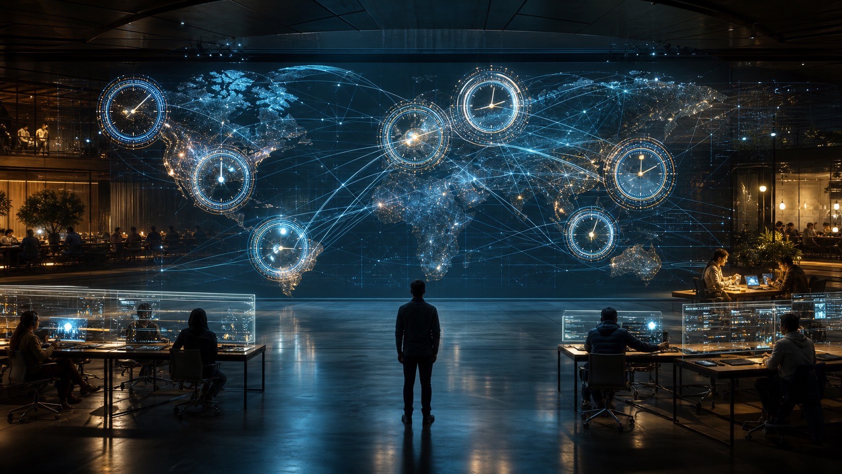 Zero-Latency Networks and Local Time editorial art for WN Magazine