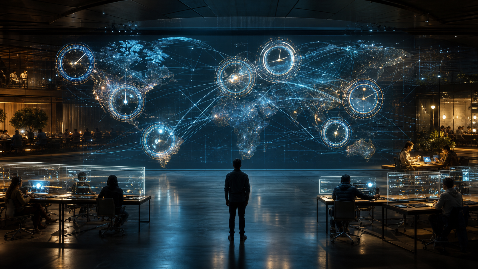 Zero-Latency Networks and Local Time editorial art for WN Magazine