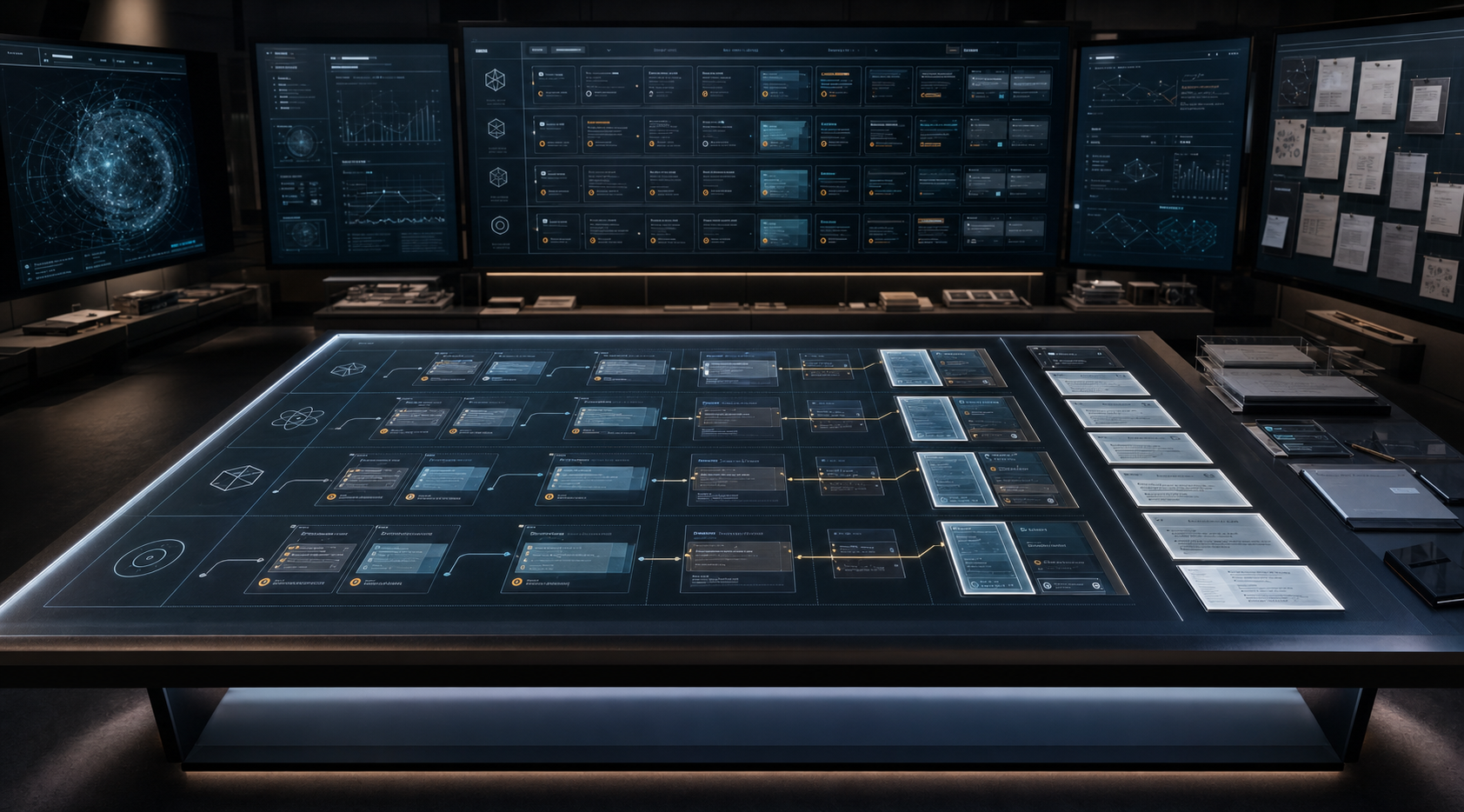 AI-generated White Noise product portfolio routing studio with product lanes, evidence packets, provenance receipts, and next-route cards