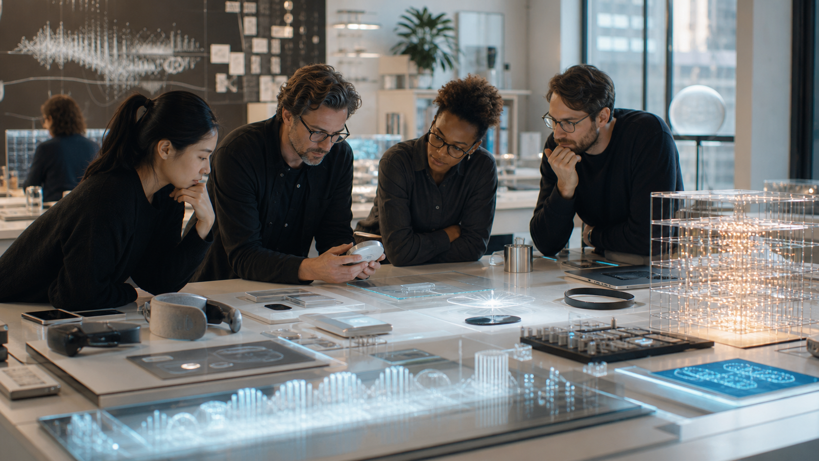 AI-generated editorial image of a calm interface design studio for a Public Letter to Apple