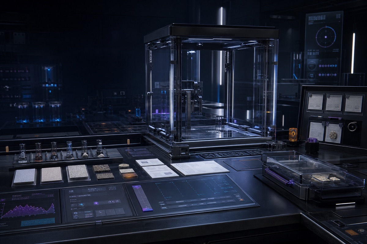A fabrication workbench for the White Noise Replicator.