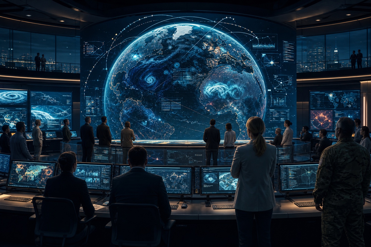 AI-generated international global security coordination room