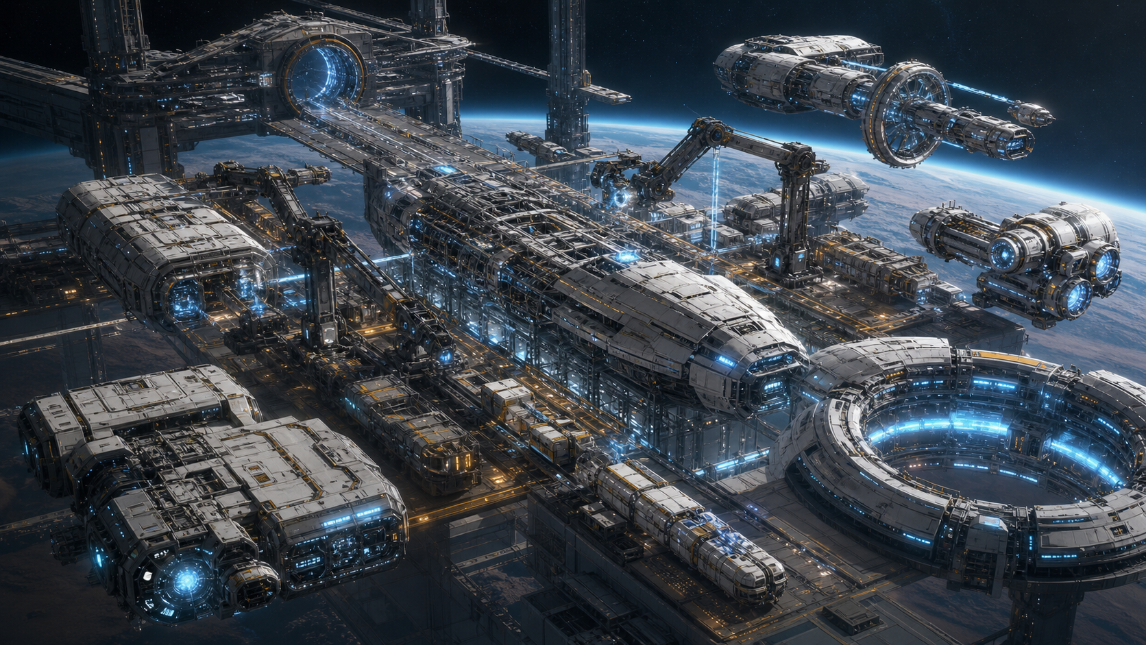 AI-generated WN superfactory spaceship construction yard
