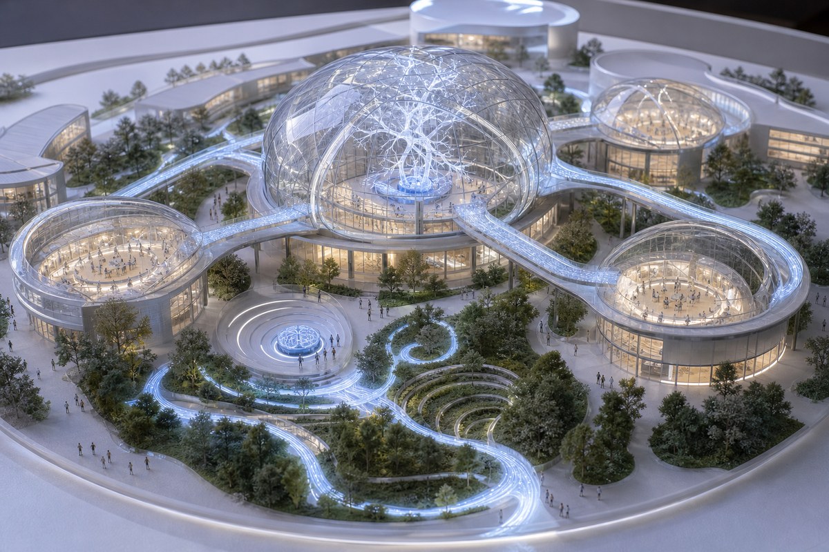White Noise University Consciousness Interface Conservatory campus model