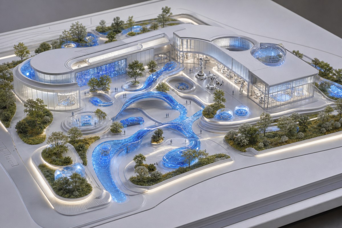 White Noise University Blue Gue Fabrication Studio campus model