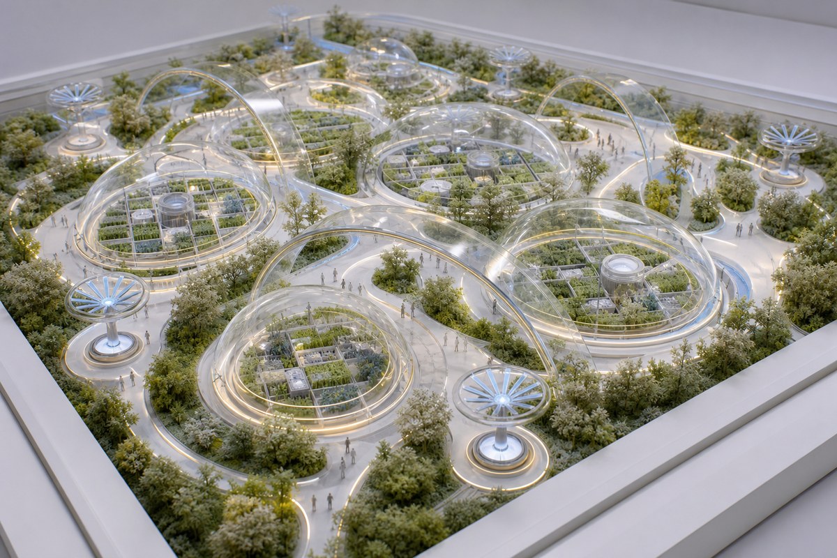 White Noise University Dyson Forcefield Garden campus model