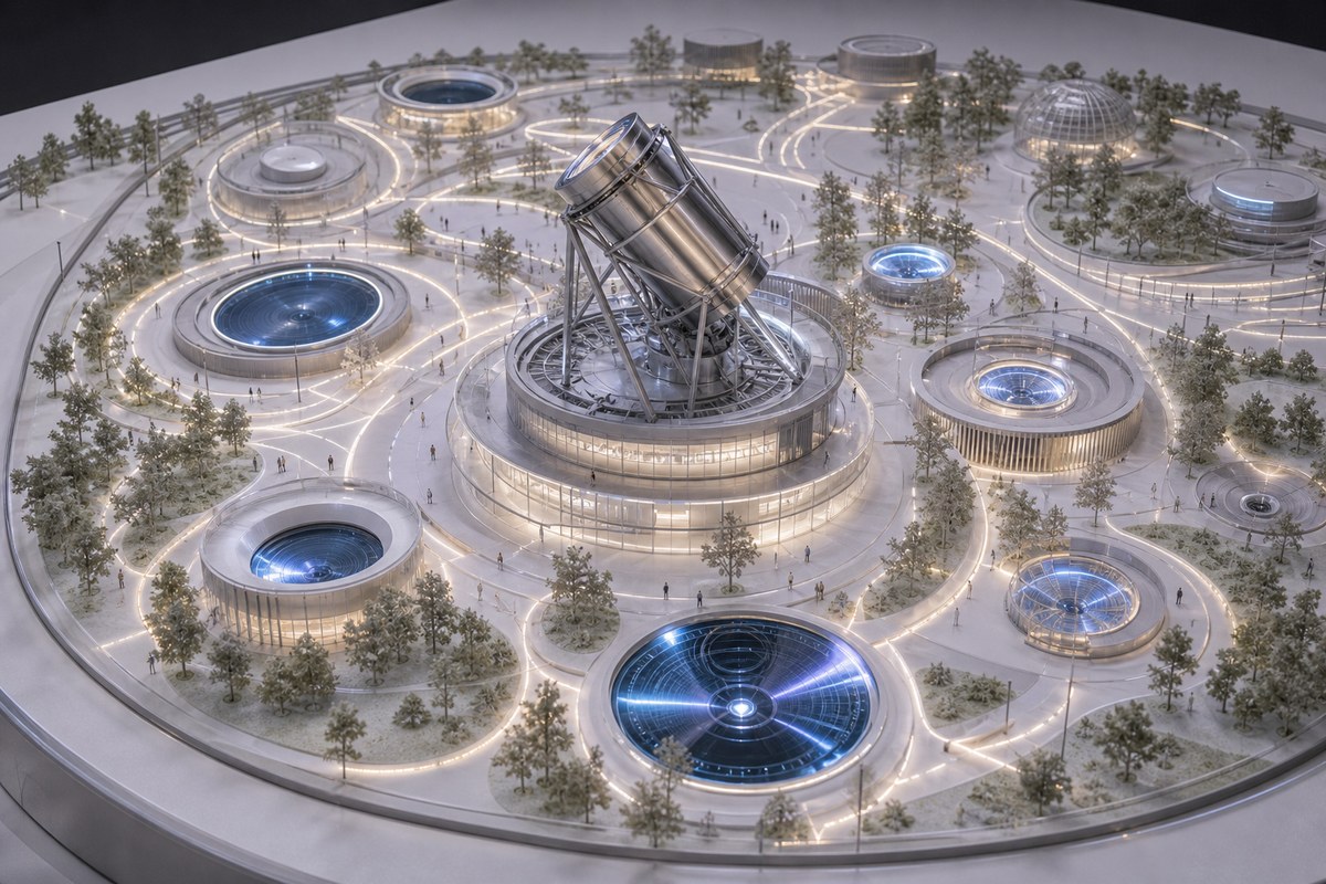 White Noise University White Noise Telescope Plaza campus model