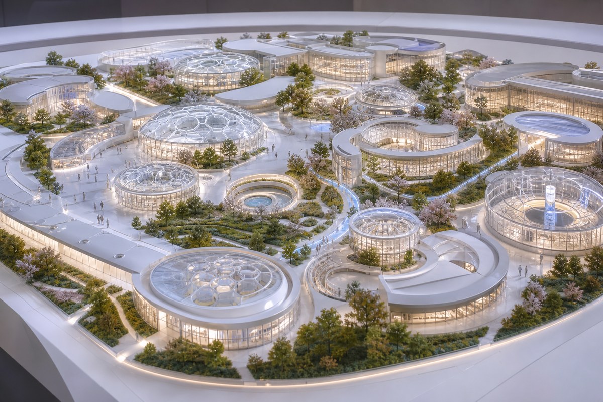 White Noise University Quantum Medicine Academy campus model