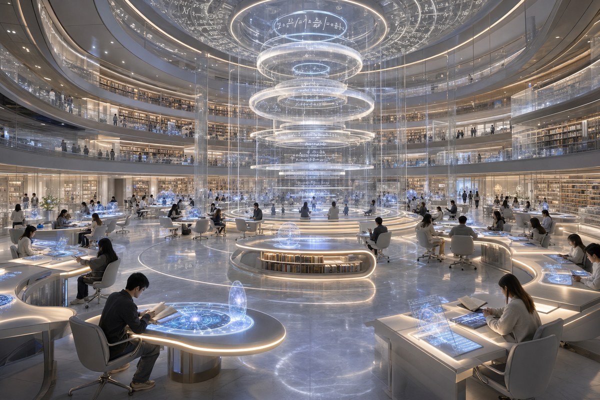 White Noise University Superformula Library reading hall interior