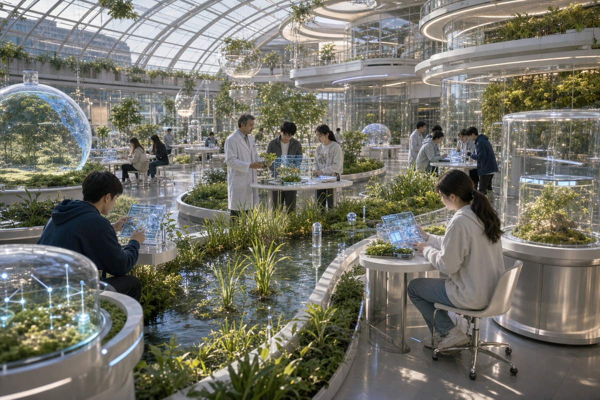 White Noise University Quantum Ecology Greenhouse interior