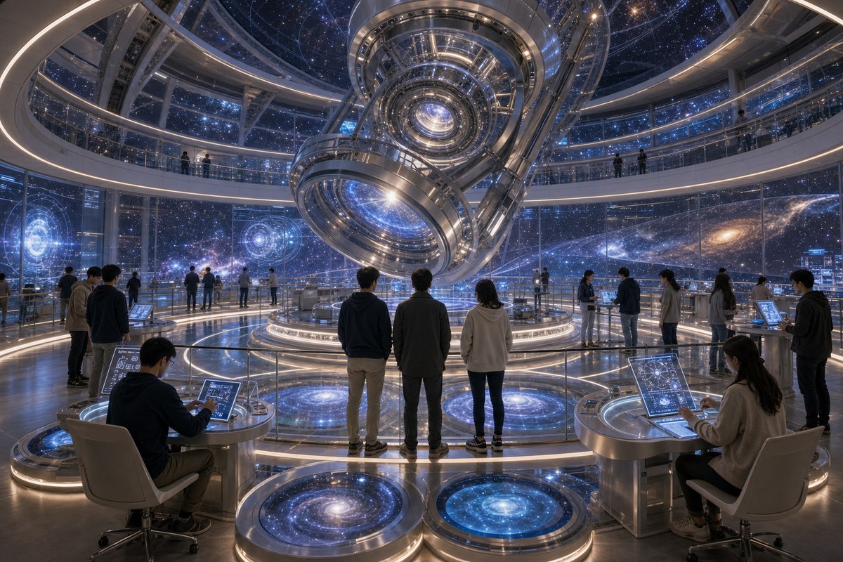 White Noise University telescope observation deck interior